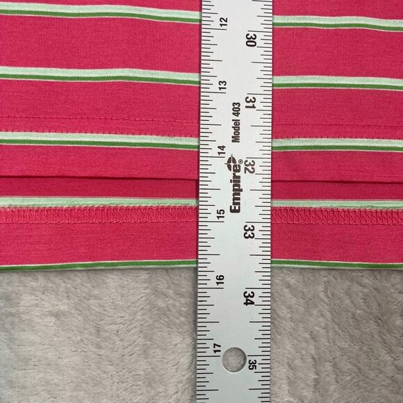 Peter Millar Striped Cotton Polo Golf Short Sleeve Shirt Mens Large Pink White - Picture 5 of 5